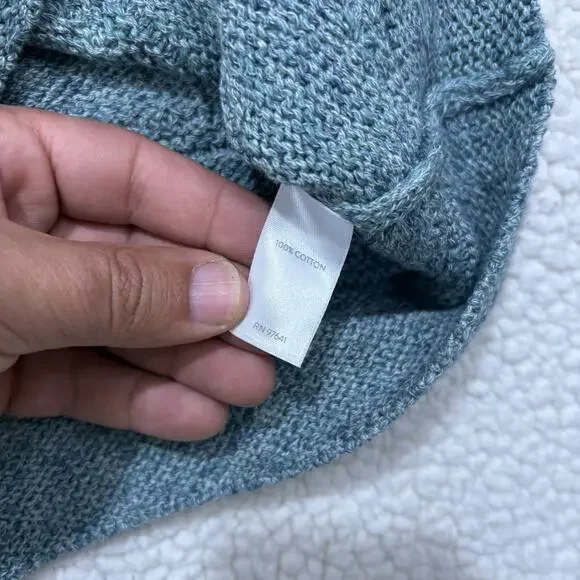 NWT J Jill Pure Jill Sweater Womens Small Petite Teal Green Striped Knit Cotton - Picture 4 of 7